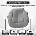 GXARTS Driver and Passenger Side Bottom Lower & Top Lean Back Leather Seat Cover Pewter Gray 922/122 Fit for Chevy Silverado Tahoe Suburban Yukon GMC Sierra 1500 2500 3500 1999 2000 2001 2002