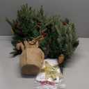 3FT Pre-lit Artificial Small Mini Christmas Tree with Warm White Multi-Color LED Lights, Remote Control and Timer, Perfect for Xmas Tabletop Decorations, Home, Kitchen, Dining Table (Green Red)