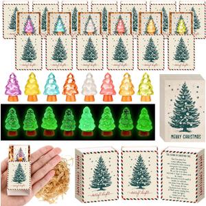 Wonderjune 24 Sets Emotional Support Appreciation Gift Bulk for Employee Christmas Tree Positive Resin Team Building Small Thank You Gifts for Staff Coworkers Christmas Appreciation Day