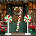 4 Pcs Christmas Inflatables Candy Outdoor Decorations 4 FT Christmas Candy Inflatable Column Blow up Decoration for Winter Xmas Lawn Yard Garden Home Decor (Red, White, Green)