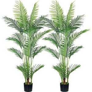 HAIHONG 4.5FT Artificial Palm Tree,Faux Areca Palm Plant with Real Touch Leaves and Adjustable Branches,Fake Tropical Palm Tree for Home Office Indoor Outdoor Modern Decoration