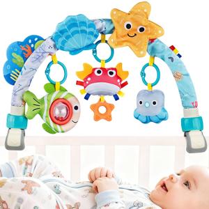 Baby Mobile for Crib, Stroller Crib Mobiles, Car Seat Arch Arm Toys Hanging Bar Attachments for Infants 0-6 6-12 Months, Bassinets Nursery Portable Mobile Pack and Play Boys Girls Clip On