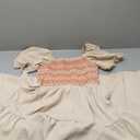 SHEIN LUNE Geo Print Shirred Ruffle Hem Dress Maxi Women Outfit, SIZE M