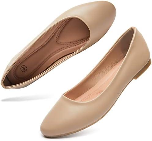 Women's Flats Shoes Ballet Flats Dress Shoes Comfortable PU Leather Slip on Shoes for Women size 8.5