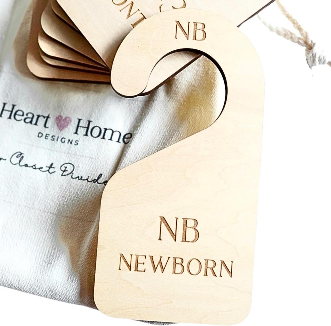 Modern Double-Sided Baby and Toddler Closet Dividers, Nursery Closet Organizers  Set of 7 Durable Child Closet Size Dividers Decor (Newborn - 24 Months)