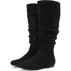 Rollda SUEDI Women's Slouchy Knee High Boots Pull On Flat Boots Side Zipper Fall Boots for Women (9) Rollda SUEDI Women's Slouchy Knee High Boots Pull On Flat Boots Side Zipper Fall Boots for Women (9)