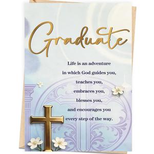 6 x Christian Graduation Card, Religious Graduation Gift for Her Him Family, Inspirational Faith-Based Blessings for High School, College & University Graduates