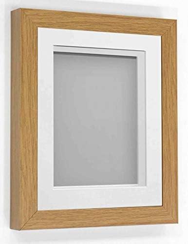 Rickman Box 3D Photo Frame, Wood, Beech with White Mount, 20x16 for Image Size 15x10 inch