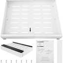 Expandable Cabinet Organizer - Quiet Sliding Pull Out Shelves 12.6"-20.5" for Kitchen (White) Pack of 2