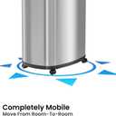 iTouchless Glide 13 Gallon Rolling Sensor Kitchen Trash Can with Lid and Wheels, Odor Filter, Stainless Steel Automatic Kitchen Trashcan Home Office Bedroom Living Room Garage Wastebasket Garbage Bin
