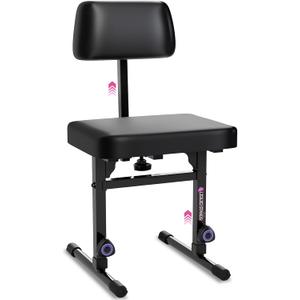 Liquid Stands Piano Bench Adjustable Stool  Music Keyboard Bench with Backrest Seat for Piano Keyboard Stand with Black Padded Cushion for Musicians Piano Stool Chair