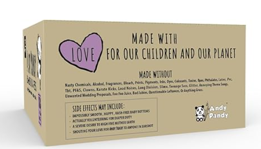 Andy Pandy Disposable Diapers Newborn, White, 7-10 lbs, 108 Pcs S