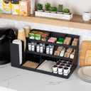 Mind Reader Cup and Condiment Station, Countertop Organizer, Coffee Bar, Kitchen, Stirrers, Black