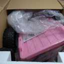 Nasitip 12V Kids Battery Powered Electric Tractor with Trailer, Toddler Ride On Car w/Remote Control/ 7-LED Headlights/ 2+1 Gear Shift/ MP3 Player/USB Port for Kids 3-6 Years (Pink, 25W/ Tread Tire)