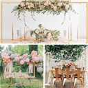 Over The Table Rod Stand with Clamps Adjustable 31"-110'' Length 31"-64" Height Gold Table Balloon Arch Stand with Storage Bag, Metal Decorating Rod Hanging