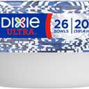 Dixie Ultra, Large Paper Bowls, 20 Oz, 26 Count (Pack of 6), Microwave Safe, Compostable, Disposable Bowls Great For Breakfast, Lunch, And Dinner Meals