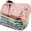 Washable Reusable Female Dog Diapers(5 Pack) Small Medium Large Doggie Puppy & Doggy Dog Diaper, Period Panties in Heat, Large, Pink Purple Brown Green Blue