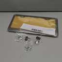 Mirror Polished Stainless Steel License Plate Frame Metal License Plate Cover License Plate Holder 2 PCS, Gloss Silver License Plate Frames with Chrome Screw Caps & 2 Holes, Rust-Proof