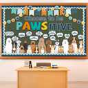 Pet Dog Classroom Bulletin Board Decorations Puppy Dog Paw Bulletin Board Set Motivational Pet Dogs Theme Cutouts Classroom Decorations for Back to School Wall Door Decor Chalkboard Supplies