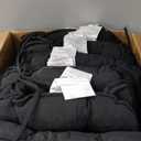 Basic Beyond Chair Cushions for Dining Chairs 6 Pack, Chair Cushion with Ties and Non Slip Backing, 15.5 x 15.5 inches Tufted Chair Pads for Dining Chairs, Black