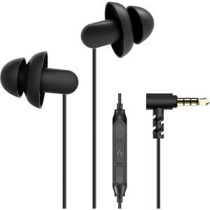 Hearprotek Sleep Earbuds, 3.5mm Lightweight Soft Noise Reduction Earbuds Wired with Mic and Volume Control