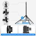 Photo Video Studio Large 20x7ft Adjustable Backdrop Stand, Photography Background Support System Kit with 310 Angle Rotatable Connector, 8 Clamps, 3 Sandbags and Carrying Bag, 7x20ft