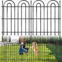 25 Panels Decorative Garden Fence, 32 in(H) X 50 ft(L) No Dig Dog Fence Outdoor for Yard, Rustproof Tall Metal Garden Fencing Animal Barrier with Ground Stakes, Temporary Fencing for Patio Outdoor