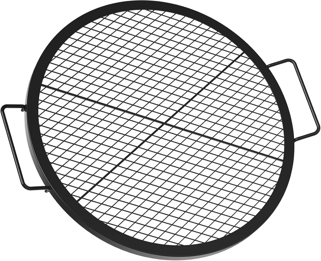 onlyfire X-Marks Fire Pit Grill Cooking Grate, Outdoor Campfire BBQ Grill, Round BBQ Grate Equipment - 24 Inch