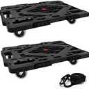 Insdawn Furniture Dolly, 2 Pack Large Moving Dolly, 22.4in*15.8in with 880Lbs Capacity of 120in Rope, Heavy Duty Furniture Movers Wheels, Portable and Connectable Dollies with Wheels, Black