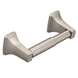 Moen Contemporary Brushed Nickel Toilet Paper Holder, Modern Wall Mounted Toilet Roll Holder, P5050BN
