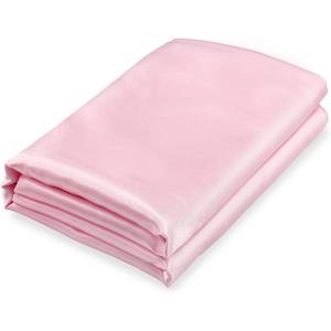 Homiest Blush Pink Satin Flat Sheet - Queen Size, Luxury & Ultra Soft Bedding