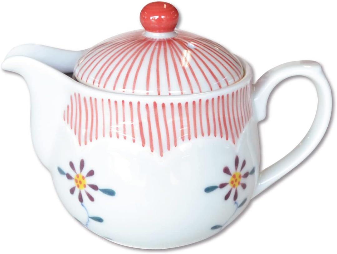 Japanese Teapot for one person Ceramic 7.8 fl oz Arita Imari ware Made in Japan Porcelain Tea pot Aka-Tokusa