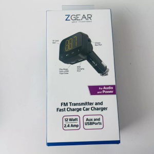 ZGEAR For Audio And Power FM Transmitter And Fast Charge Car Charger 12 Watt 2,4 Amp