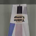 Dott Arts Table Lamp for Bedroom, 3-Color Bedside Lamps with Pull Chain, Bedroom Table Lamps for Nightstand,AC Outlet Small Lamp for Living Room, Bulb Included Grey Striped (15 in)