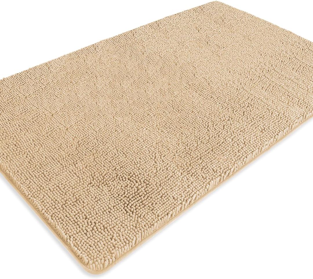 Bathroom Rugs 36 x 60 Inch  Extra Large Bath Mat | Absorbent and Washable Thick Chenille Bath Rugs Non-Slip Runner Rug for Bathroom, Shower, Tub(Ivory Cream)