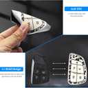 TPU and Leather Key Fob Cover Fit for Chevy Car Accessories,Remote Key Protector Compatible with2021-2023 Chevy Tahoe Suburban GMC Yukon Denali Silverado 5-Buttons (White Rose)