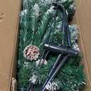 5 Ft Snow Flocked Unlit Artificial Pencil Christmas Tree Hinged with Pine Cones
