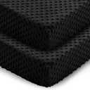 Entisn Baby Crib Sheets 2 Pack, 28 x 52 Inch Minky Dot Fitted Crib Mattress Sheet for Boys and Girls, Soft and Warm Fleece Nursery Bedding for Standard Toddler Bed Mattresses (Black)