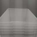 34 L Clear Plastic Storage Bins Box with Lid, Stackable Lidded Storage Bin Container with Wheels and Secure Latching Buckles, 5 Packs