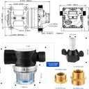 Dreyoo 1 Set Water Pressure Booster Pump 110v 5.5 GPM 70 PSI Self Priming Industrial Water Pump with Power Plug Pipe Fittings Brass Connector Strainer Filter for RV/Caravan/Marine/Home/Garden (Black)