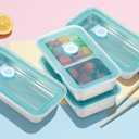 4 Pcs Stainless Steel Snack Containers, Grab and Go Snack Containers Reusable, Double Compartment Condiment with Lid Stainless Steel Food Storage for Classroom Travel and Outdoor Camping