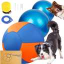 18" Herding Ball for Dogs with 2Inner Bladders Tear Resistant Dog Toy Balls for Australian Shepherds Border Collies Indoor Outdoor Agility Training Medium Large Breeds