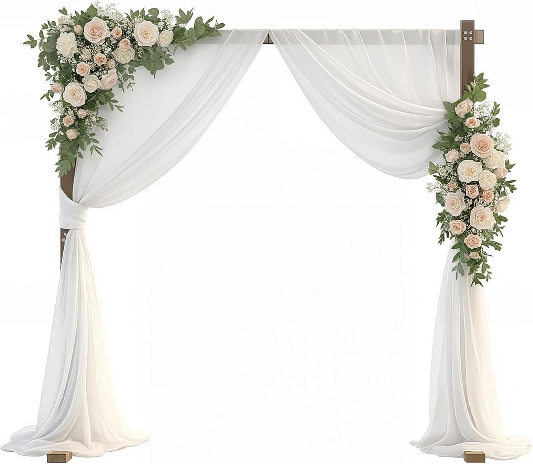 7.2FT Wooden Wedding Arch Square Wood Arches Arbor Backdrop Stand for Ceremony Indoor Outdoor Wedding Party Proposal Scene Garden Beach Forest Rustic Boho Decoration