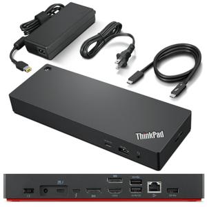 Lenovo ThinkPad Universal Thunderbolt 4 Dock, 4 Displays, Dynamic Power Charging up to 100W, Black