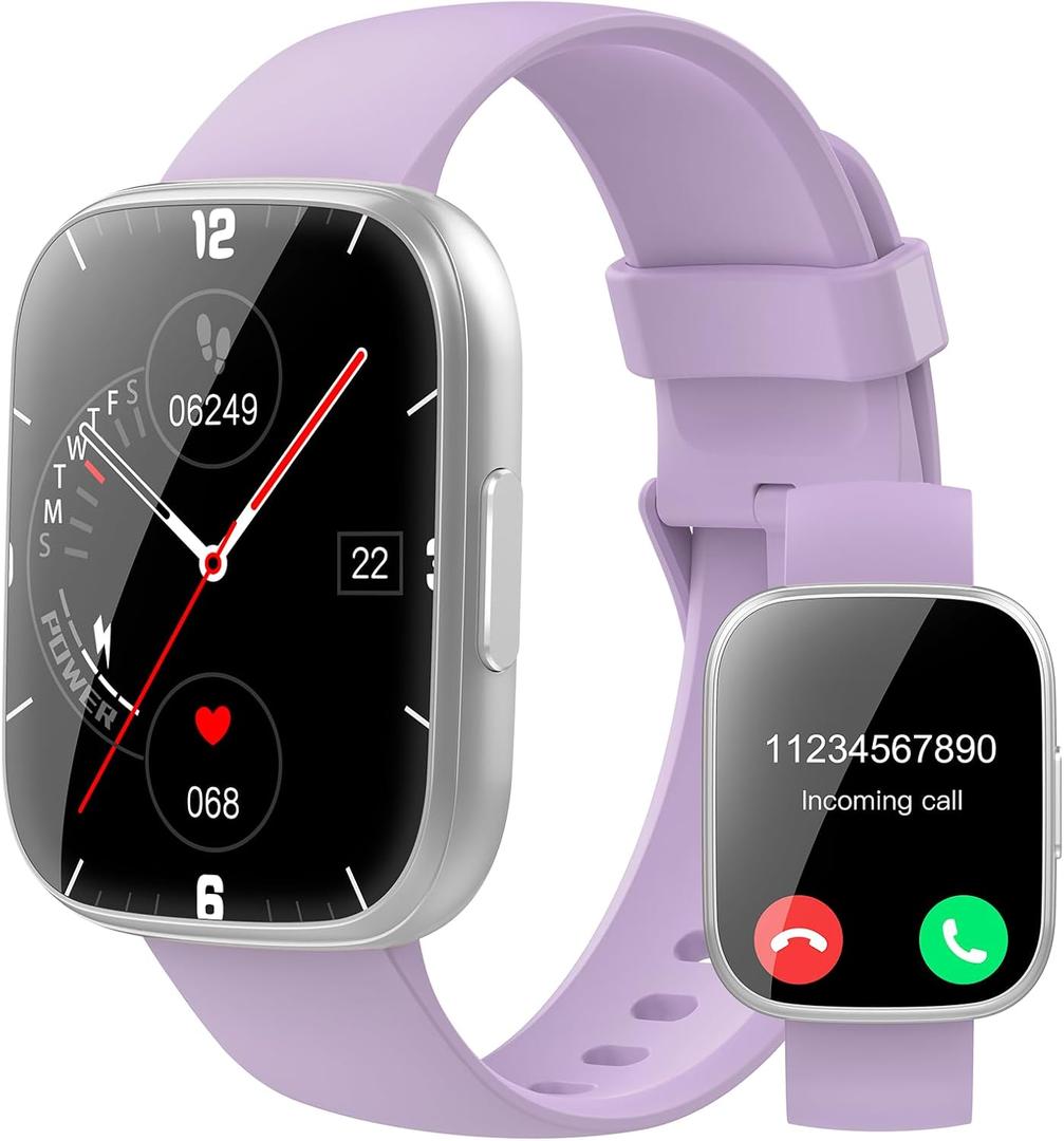 Smart Watch for Men Women(Answer/Make Calls), 1.95" HD Touch Screen Fitness Watch with Sleep Heart Rate Monitor, 110+ Sports Modes, IP68 Waterproof Activity Trackers Compatible with Android iOS,Yellow