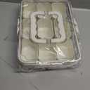 Snackle Box Container, Portable 9 Compartments Divided Serving Tray with Lid and Handle, Clear Snack Box, Stackable Snack Platters Organizer for Fruits, Candies, Vegetables, Nuts-1 Pack (Square-1pcs (White))