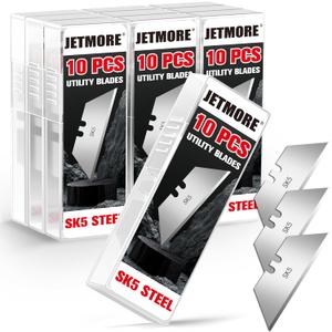 JETMORE 100 Pack Utility Knife Blades, SK5 Steel Box Cutter Blades, Standard Utility Blade Refills with Storage Box, Sharp Heavy Duty Razor Knife Blade Replacement for Box Cutter, Drywall
