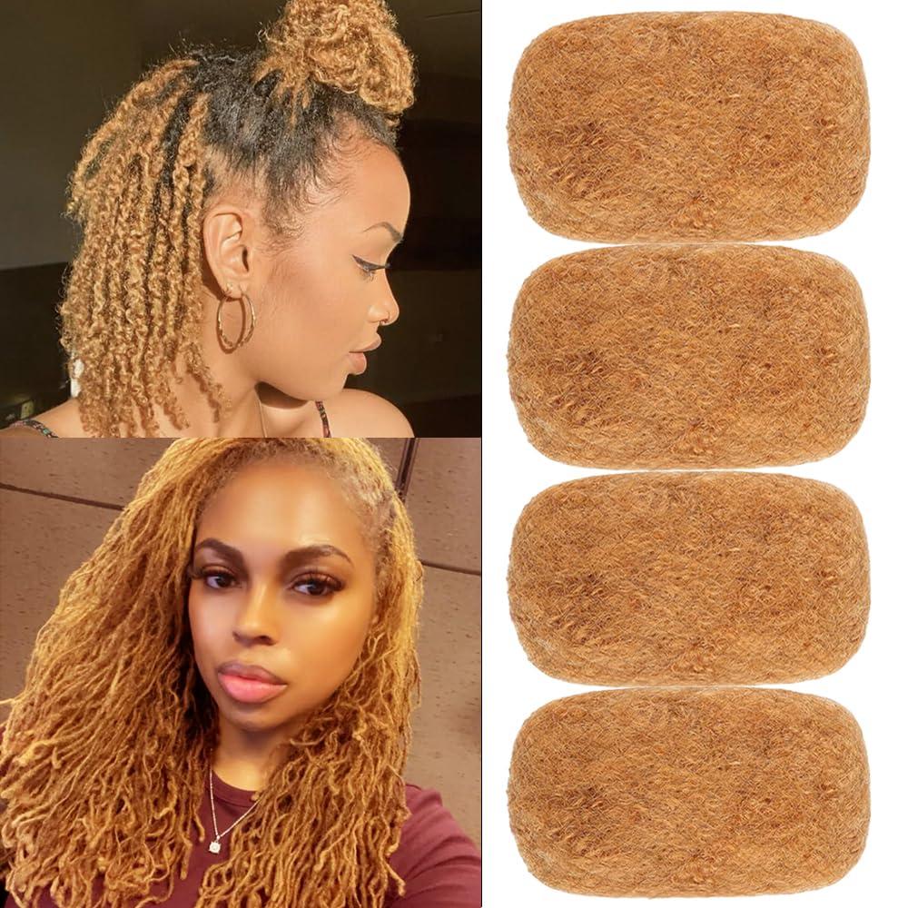 Afro Kinky Bulk Hair For Dreadlock Extensions Repair Locs,Twist Braiding, 100% Handmade Braiding Hair 30Grams each bundles Total (14Inch #27 4Bundles/Pack)