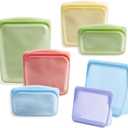 Stasher Premium Silicone Reusable Food Storage Bags, 5-Pack, Rainbow, Multi-Use Food Storage Bags, Lunch Bag, Travel Containers, BPA Free, Leak-free, Dishwasher-Safe, Eco-friendly | Reusable Food Bags