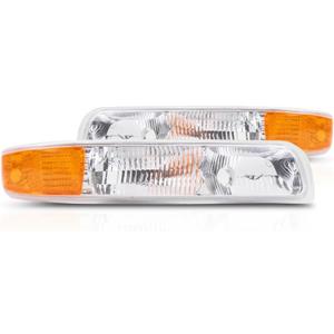 For 1999-2002 Chevy Silverado 1500 Pair Driver and Passenger Side Parking Light Lens and Housing Only GM2520173 GM2521173 | 15199558 15199559